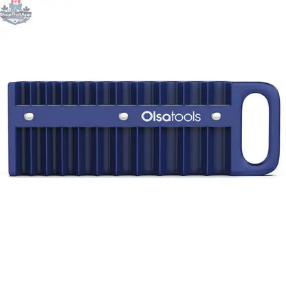 Olsa Tools Canada magnetic socket organizer tray with labeled compartments for easy socket storage and tool management.