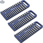 Olsa Tools Canada magnetic socket organizer tray with black slots for holding various sizes of sockets for efficient tool management.