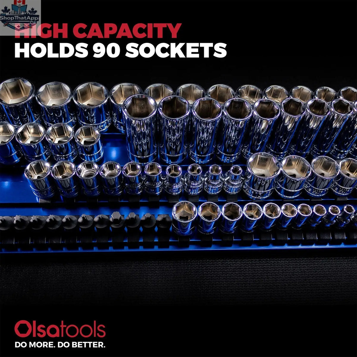 90-Slot Aluminum Socket Tray for Organized Portable Tool Storage - Shopthatapp.ca