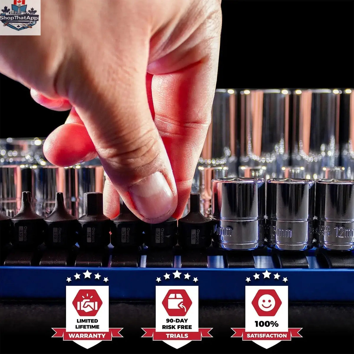 90-Slot Aluminum Socket Tray for Organized Portable Tool Storage - Shopthatapp.ca