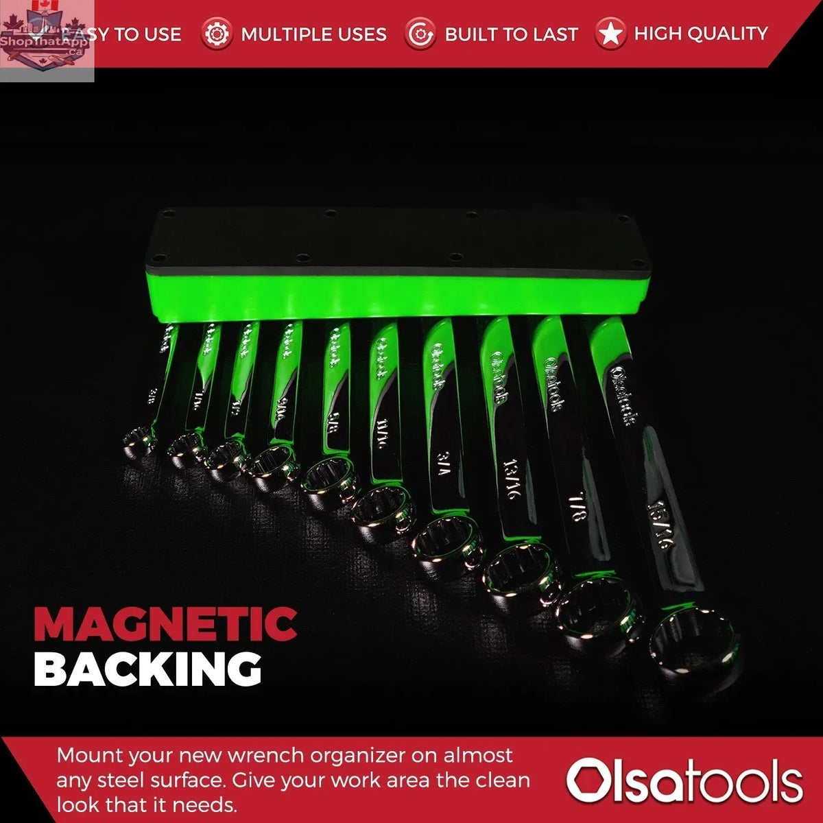 Magnetic Tool Organizer - Durable Magnetic Wrench Holder for Efficient Workspace Management - Shopthatapp.ca