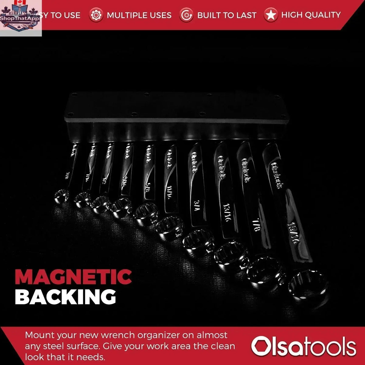 Magnetic Tool Organizer - Durable Magnetic Wrench Holder for Efficient Workspace Management - Shopthatapp.ca