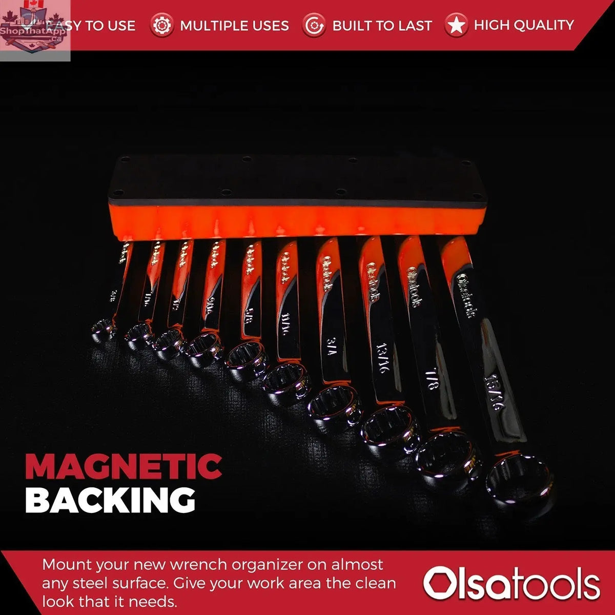 Magnetic Tool Organizer - Durable Magnetic Wrench Holder for Efficient Workspace Management - Shopthatapp.ca