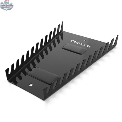 Olsa Tools Canada magnetic wrench organizer with multiple slots for efficient tool storage and easy access.