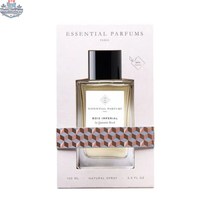 Essential Parfums Néroli Botanica Bois Imperial EDP perfume bottle with elegant floral and citrus design on a white background.