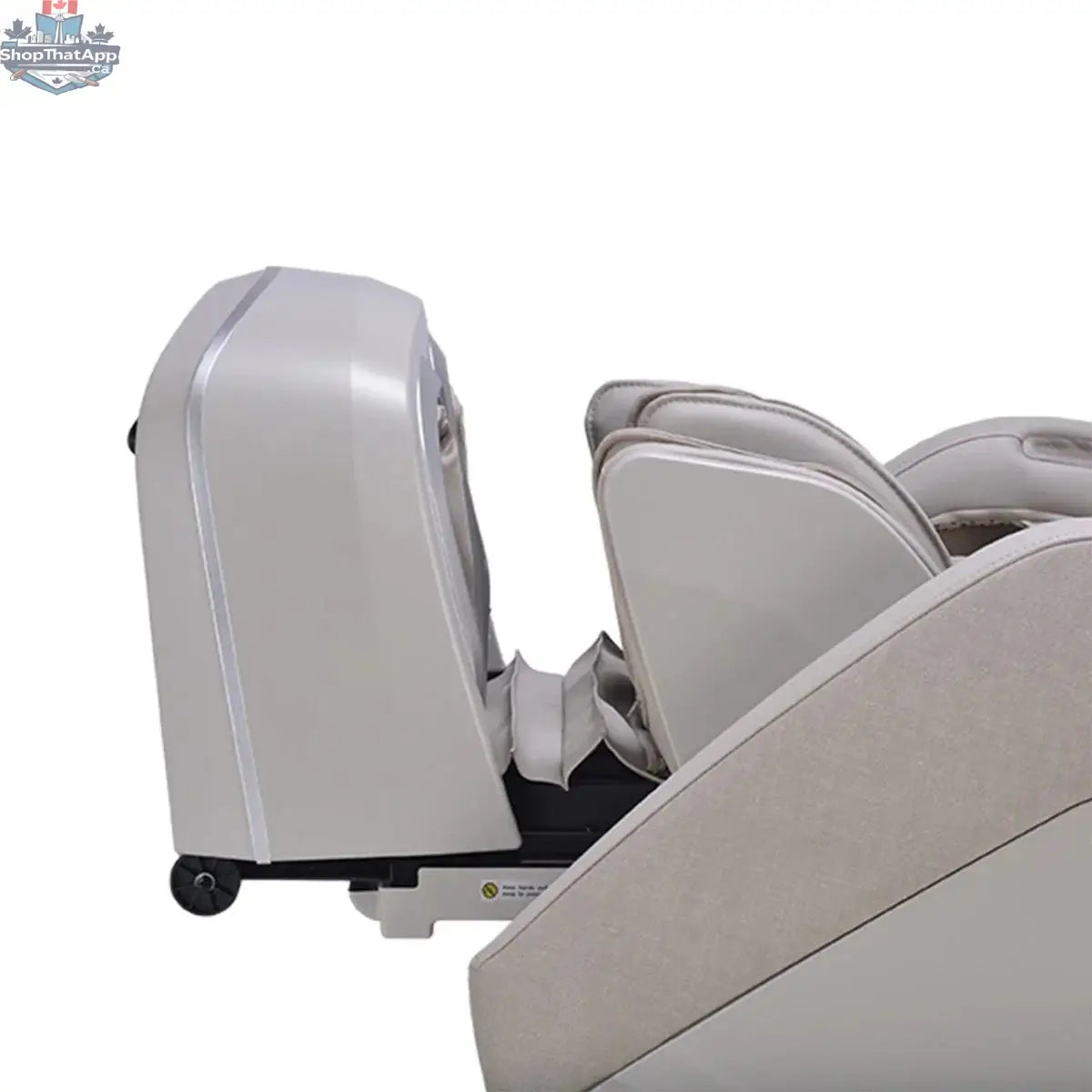 Osaki Canada 4D Manhattan Duo Mech massage chair in taupe with adjustable mechanical massage rollers and modern design.