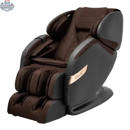 Osaki Canada OS Champ massage chair with padded armrests and sleek black design, showcasing its modern ergonomic features.