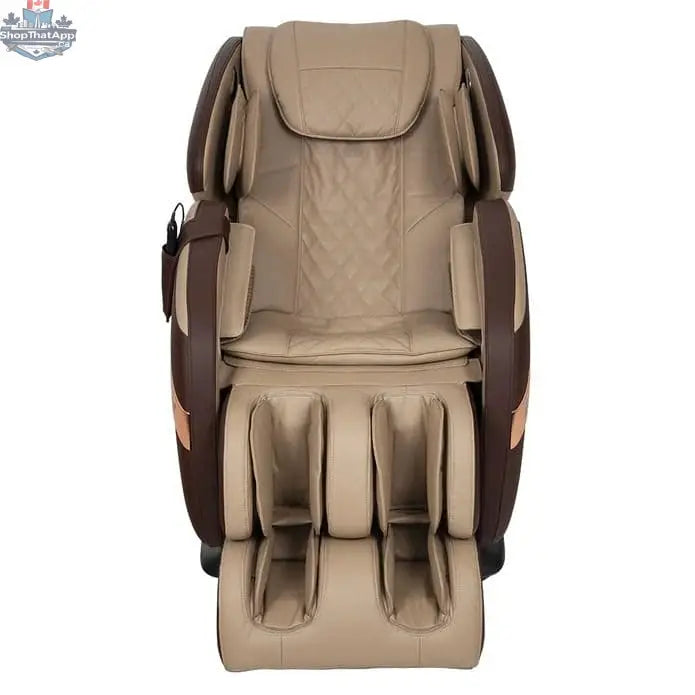 Osaki Canada OS Champ massage chair with padded armrests and sleek black design, ready for relaxing full-body massage.
