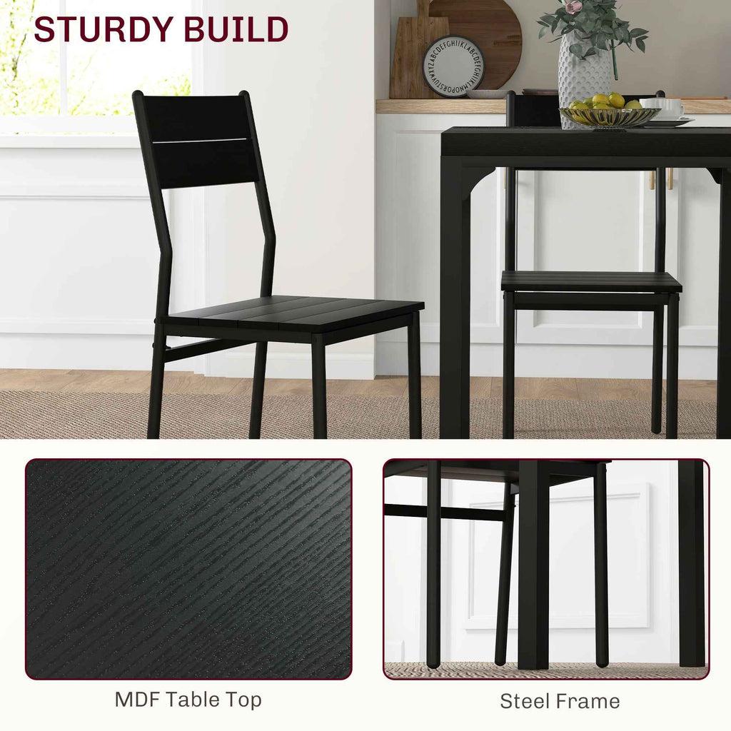 Kurt 3-Piece Dining Set for Small Spaces-Black
