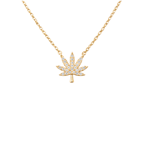 18K GOLD CANNABIS LEAF NECKLACE