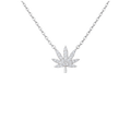 SILVER CANNABIS LEAF NECKLACE