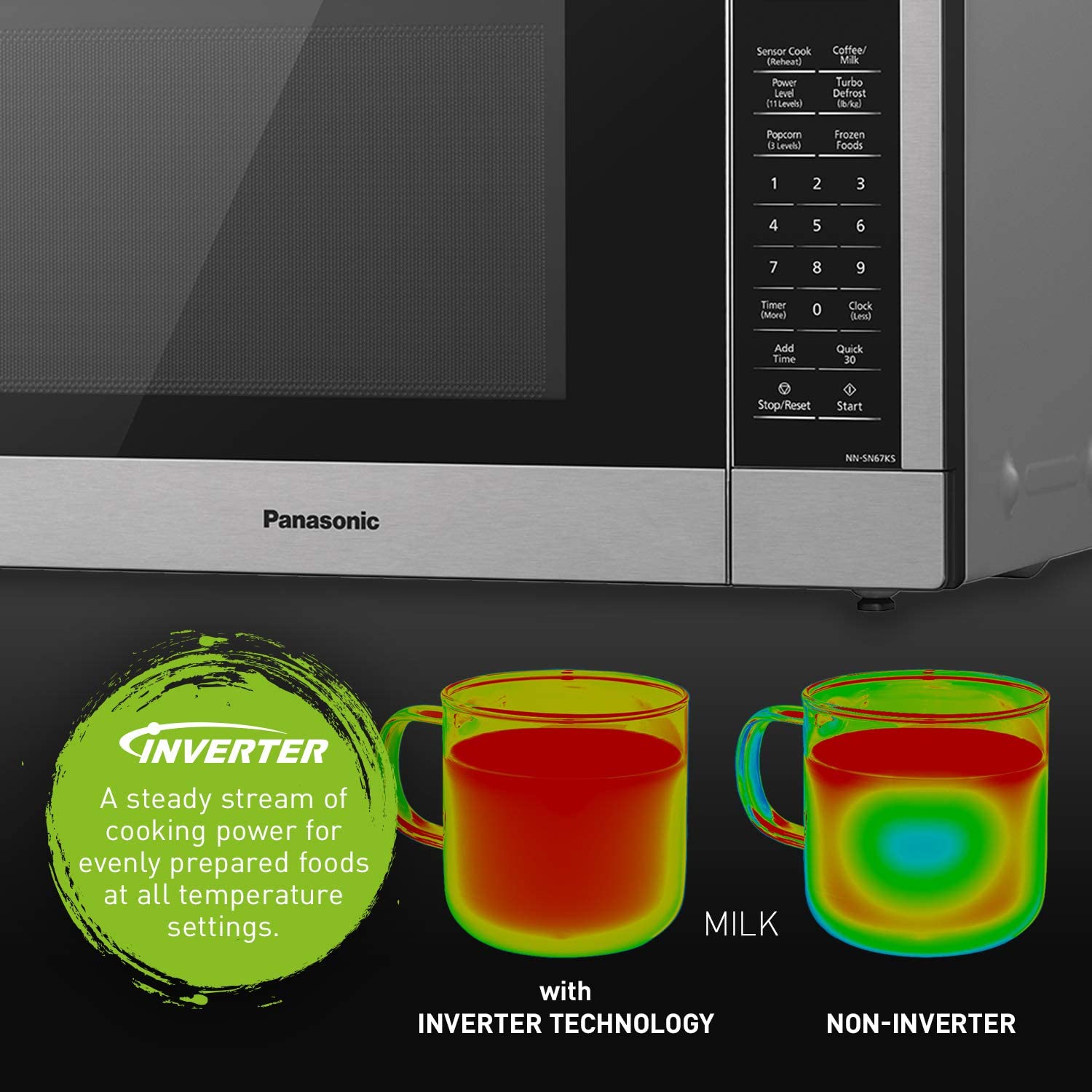 PANASONIC 1.3 CU FT Stainless Steel Genius Microwave - Refurbished with Home Essentials warranty - NN-SC678S - Shopthatapp.ca