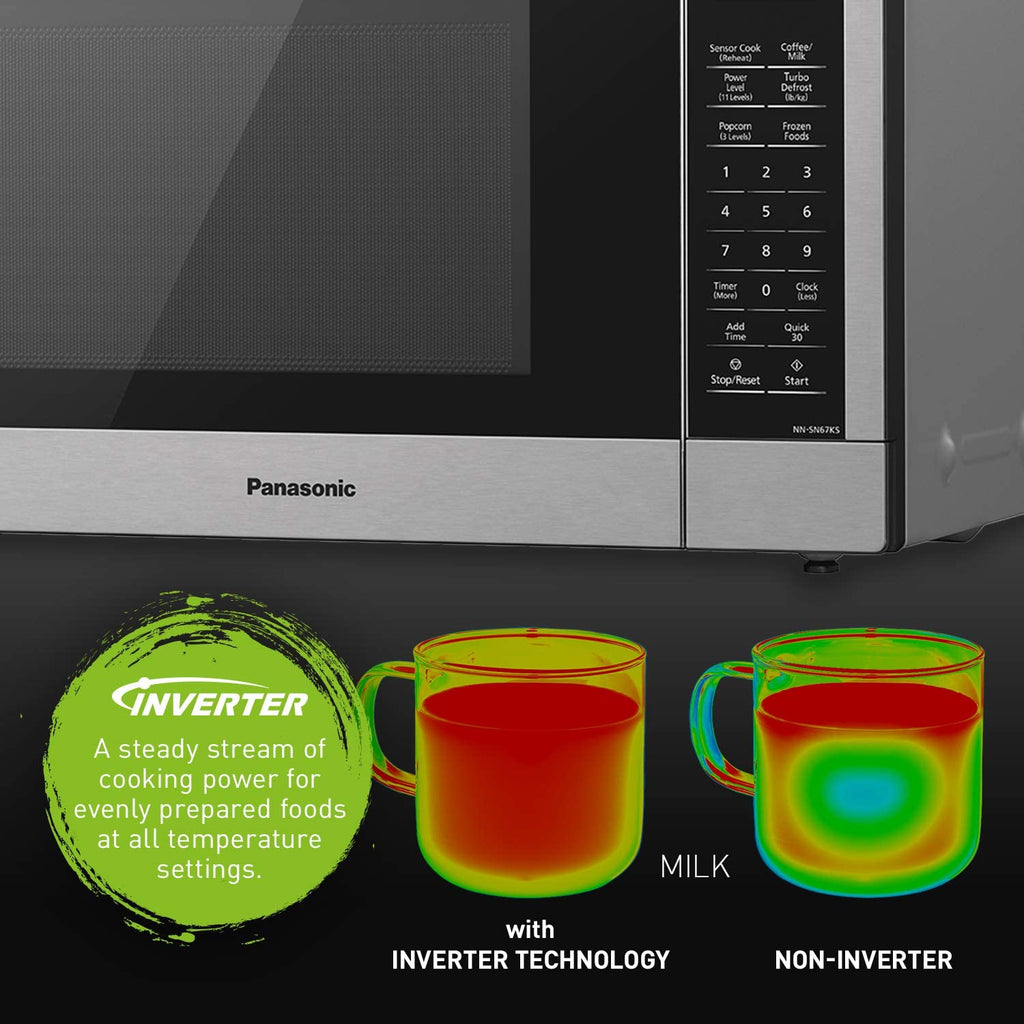 PANASONIC NNST77LS 1.6CU FT Stainless Steel Genius Microwave - Refurbished with Home Essentials warranty - Shopthatapp.ca