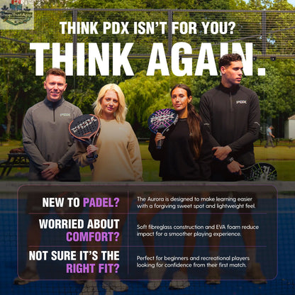 PDX Aurora Beginner Padel Racket | Complimentary Racket Carrier Bag | 30% Carbon 70% Fibreglass | 355g Round | Control - Shopthatapp.ca