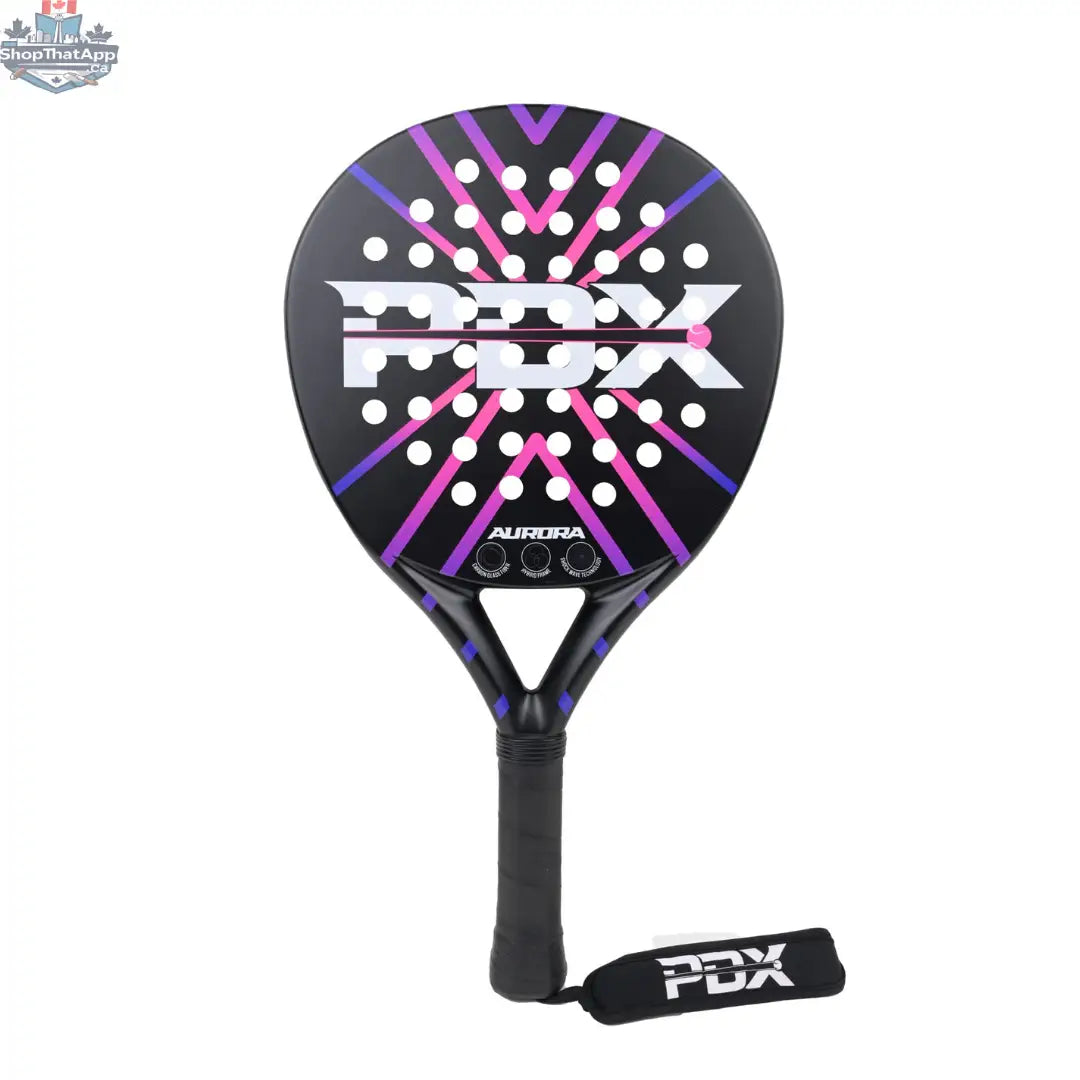 PDX Aurora Beginner Padel Racket | Complimentary Racket Carrier Bag | 30% Carbon 70% Fibreglass | 355g Round | Control - Shopthatapp.ca
