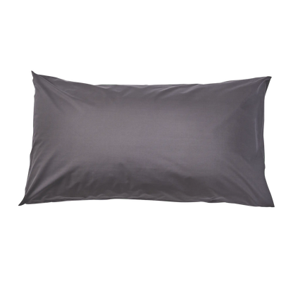 Charcoal organic percale pillowcase from Skylark+Owl Canada, soft and breathable bedding for luxurious sleep.