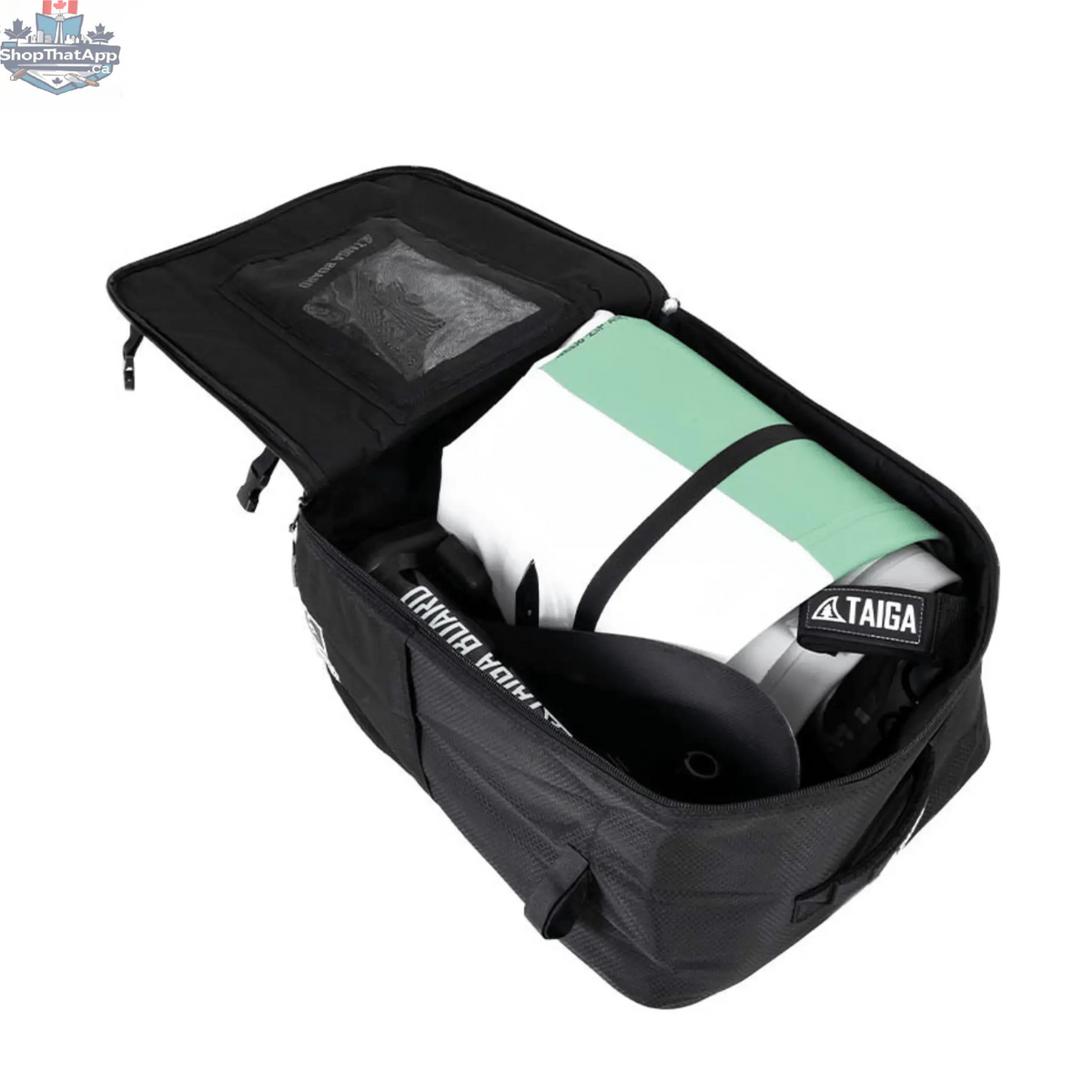 Taiga Board Performance Paddle Carbon Black Nano Zip Air Edition, adjustable 5-piece paddle for water sports.