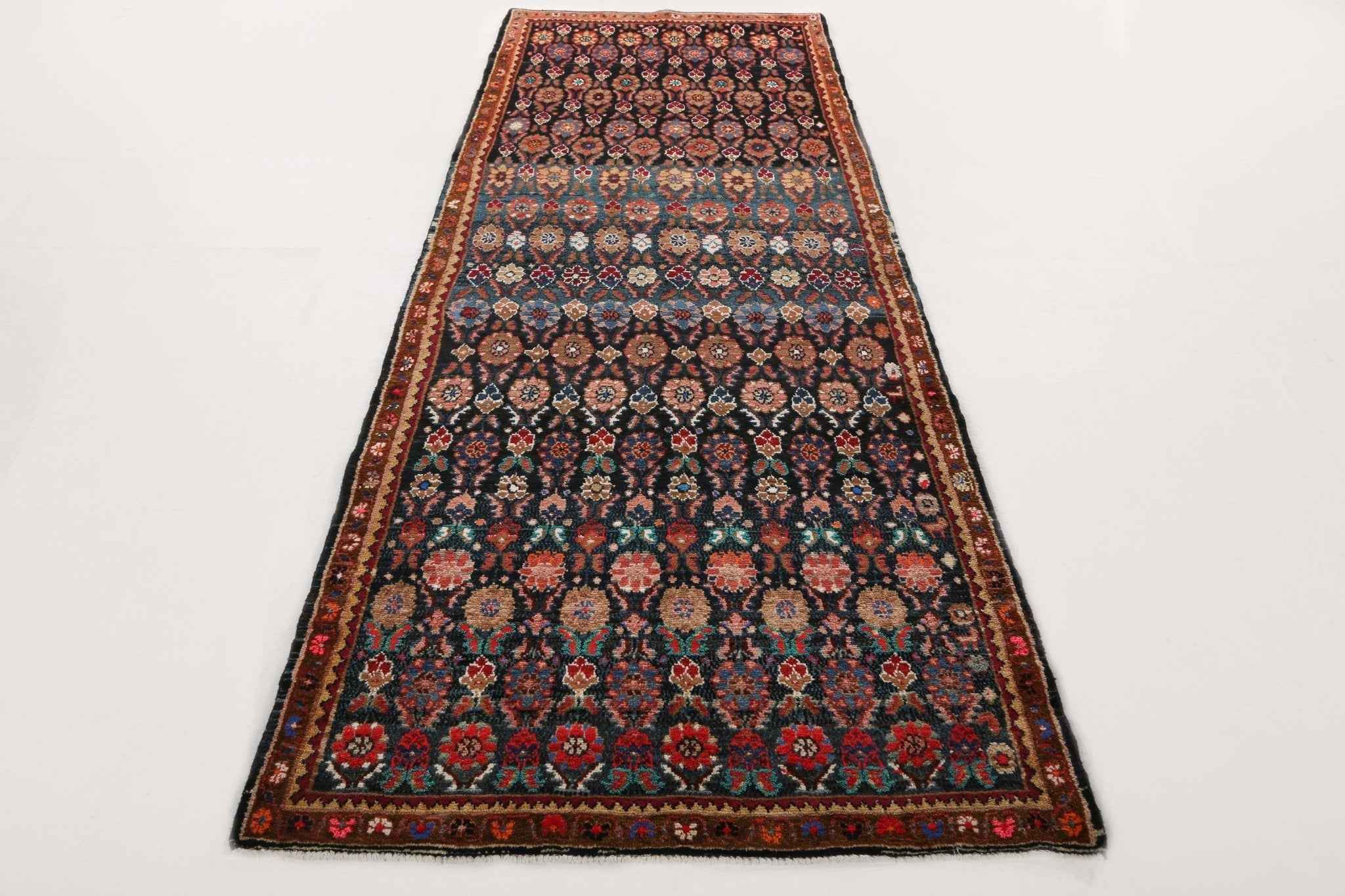 Persian Hamadan Runner Rug | 3' 9" x 9' 2"