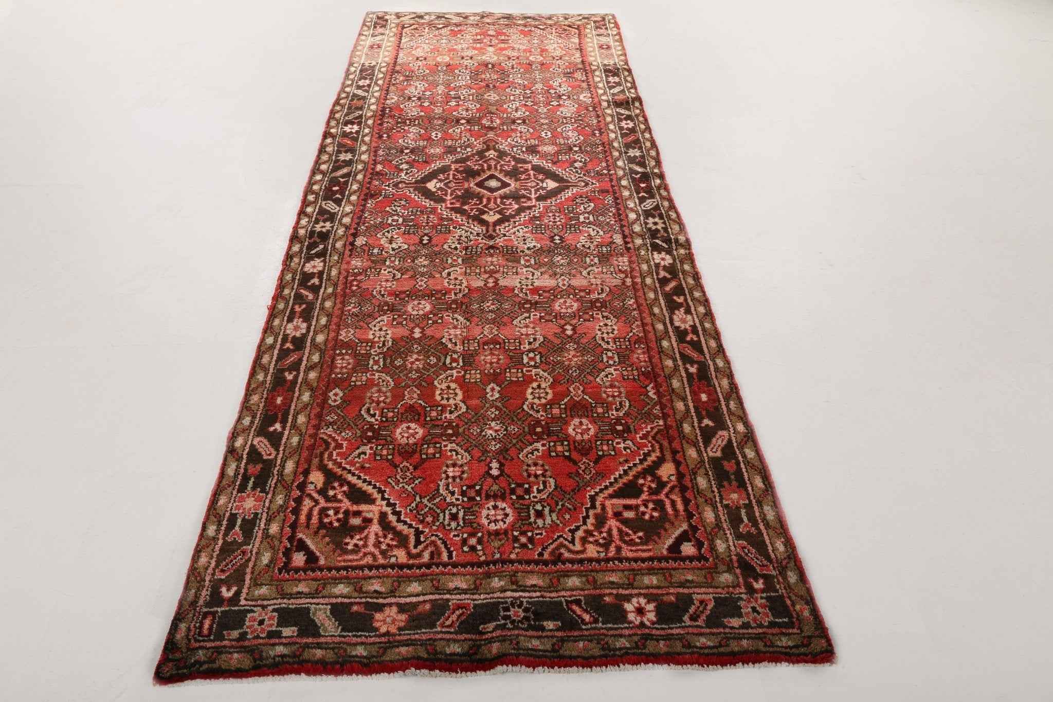 Persian Hosseinabad Runner Rug | 3' 8" x 10' 9"