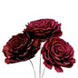 Burgundy Sola Wood Roses – Large 4-Inch Blooms, Set of 3 Handmade Stems - Shopthatapp.ca