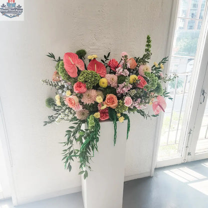 Whimsical Garden Flower Installation – Luxe Seasonal Blooms, 36 x 24 in, Perfect for Weddings & Events - Shopthatapp.ca