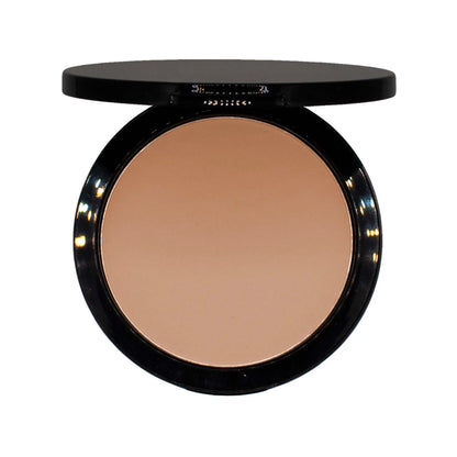 Vegan FencyGrace Anne 133 compact powder with natural finish, showcasing the sleek compact case and pressed powder inside.