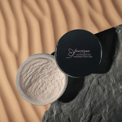 Vegan matte finishing powder by FencyGrace, long-lasting and smoothing makeup product for a flawless look.