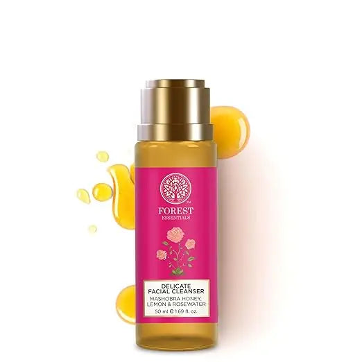 Ayurvedic face wash by Forest Essentials with honey, lemon, and rosewater for dry skin, natural cleansing for a radiant glow.