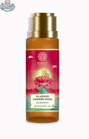Forest Essentials Silkening Shower Wash Soundarya in a 50ml bottle, featuring a luxurious, natural formula for gentle cleansing.