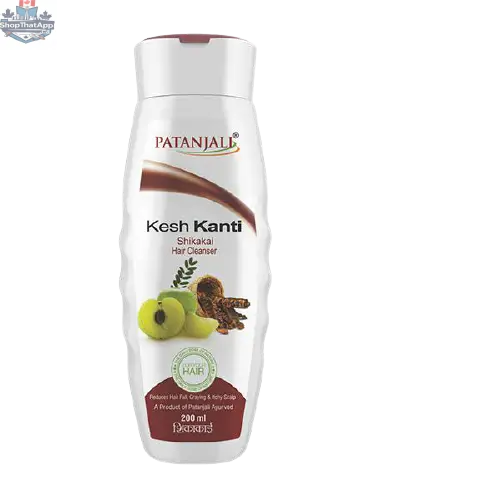 Patanjali Kesh Kanti Shikakai hair cleanser bottle, natural hair treatment for healthy hair care, Prithvi Mart brand.