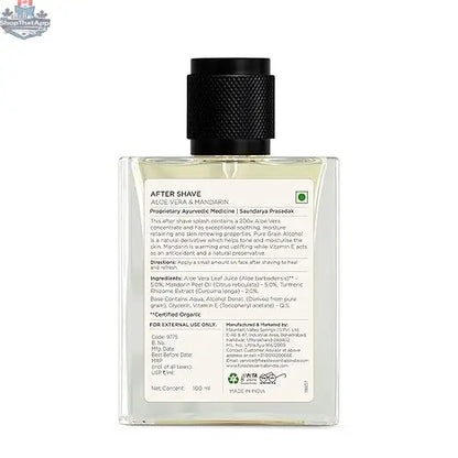 Forest Essentials after shave spray with aloe vera and mandarin for soothing relief and refreshed skin.
