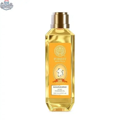 Forest Essentials Baby Head Massage Oil Dasapushpadi bottle with natural ingredients, designed for gentle infant scalp massage.