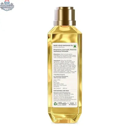 Forest Essentials Baby Head Massage Oil Dasapushpadi bottle with herbal ingredients for gentle scalp massage