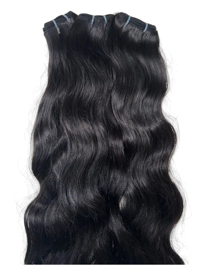 Indian Virgin Wavy Hair Bundles from Prithvi Mart, featuring natural wavy hair extensions for luxurious styling options.