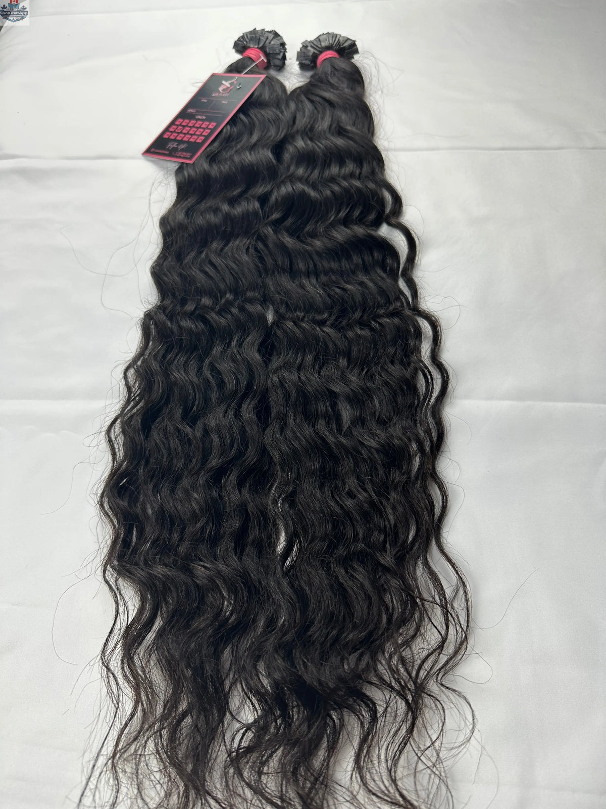 Indian Virgin Loose Curly Hair extensions with flat tips by Prithvi Mart, showcasing the curly, natural hair texture and seamless application