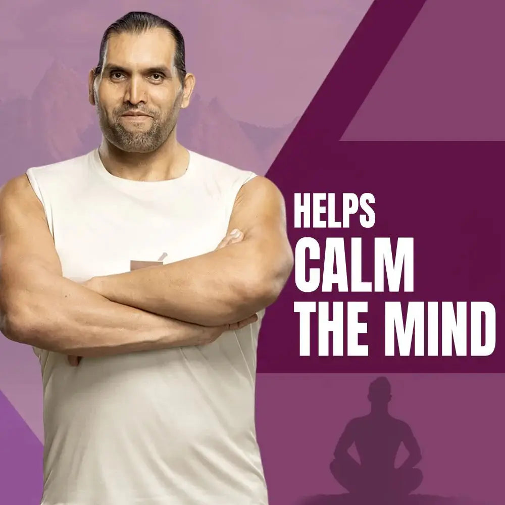 Prithvi Mart Upakarma Ashwagandha capsules for stress relief and vitality boost, featuring a close-up of the supplement bottle and capsules