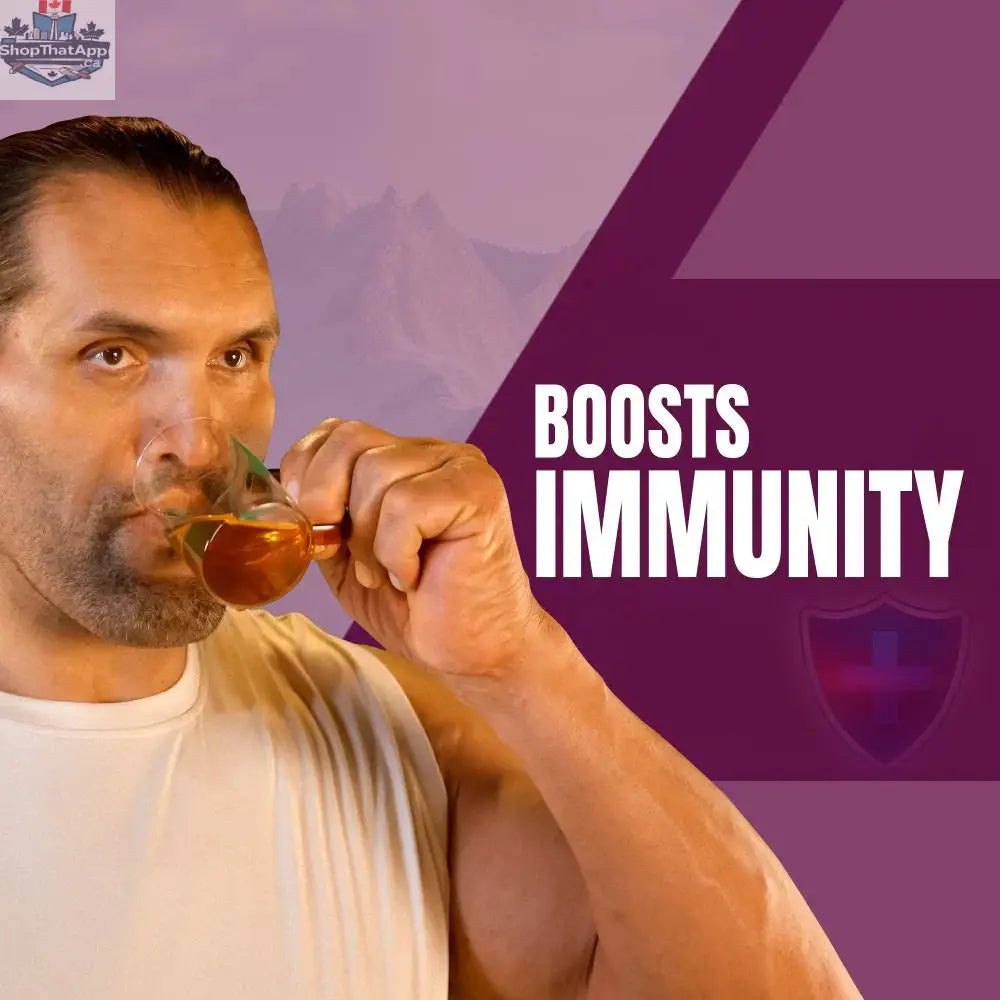 Prithvi Mart Upakarma Ashwagandha capsules for stress relief and vitality boost, showing a bottle of wellness supplements.