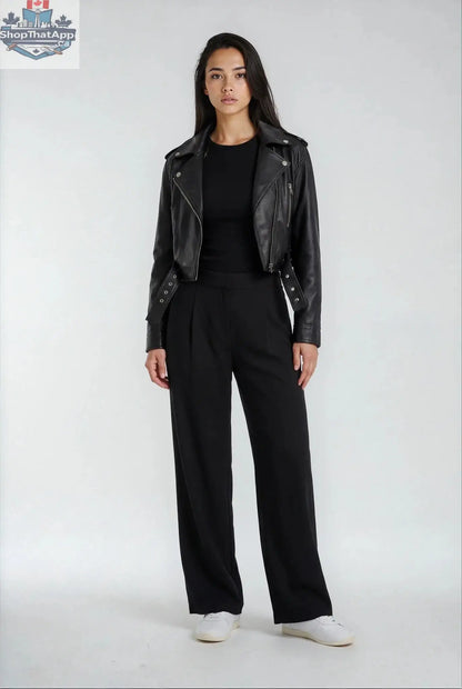 Luxeflow Wide Leg Sweatpants Black - Elevated Trouser Pants - Shopthatapp.ca