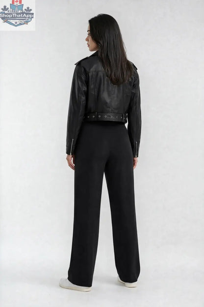 Luxeflow Wide Leg Sweatpants Black - Elevated Trouser Pants - Shopthatapp.ca