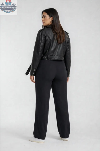 Luxeflow Wide Leg Sweatpants Black - Elevated Trouser Pants - Shopthatapp.ca