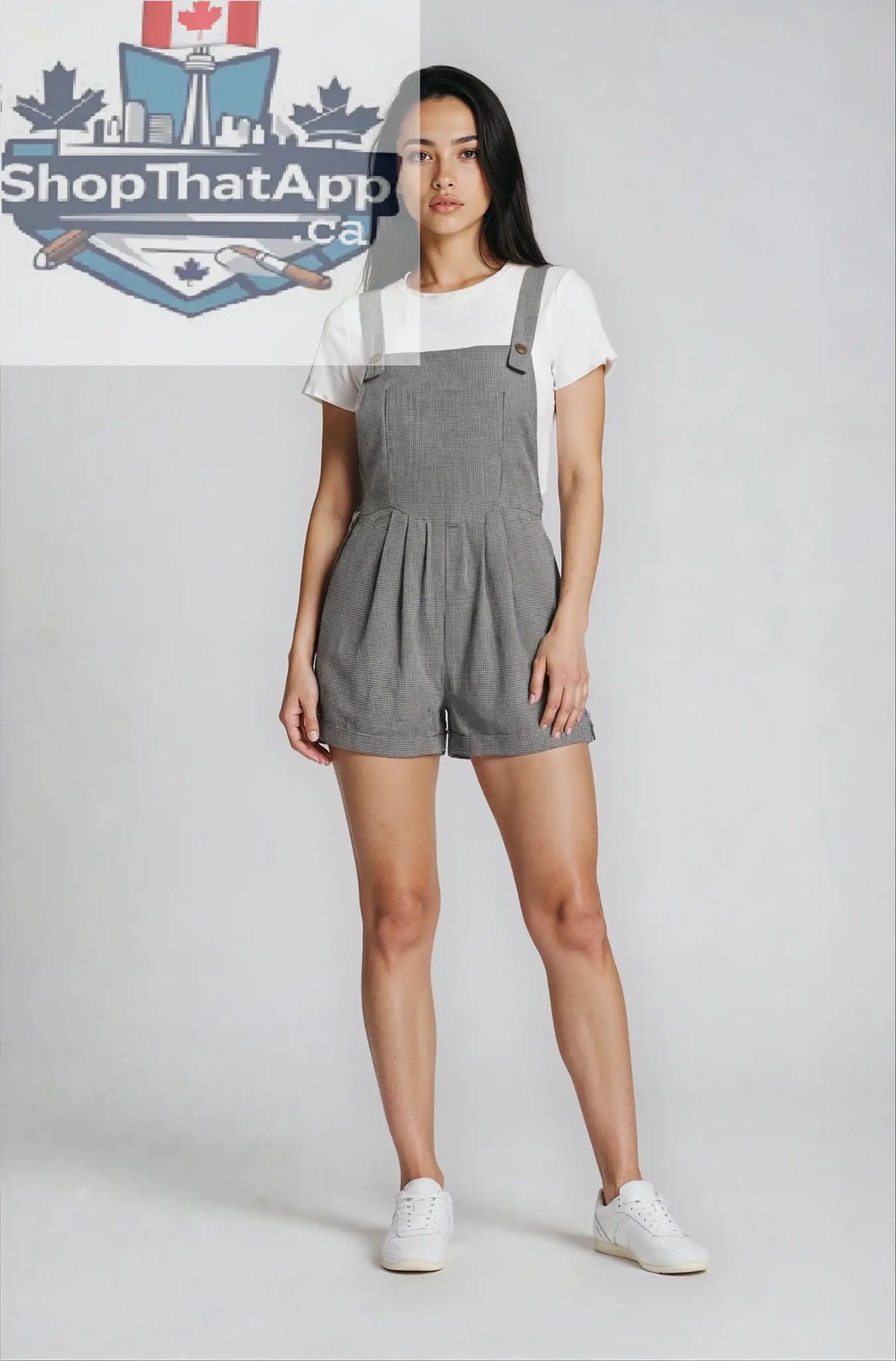 Goldie Relaxed Fit Black Gingham Romper - Short-All Style - Shopthatapp.ca