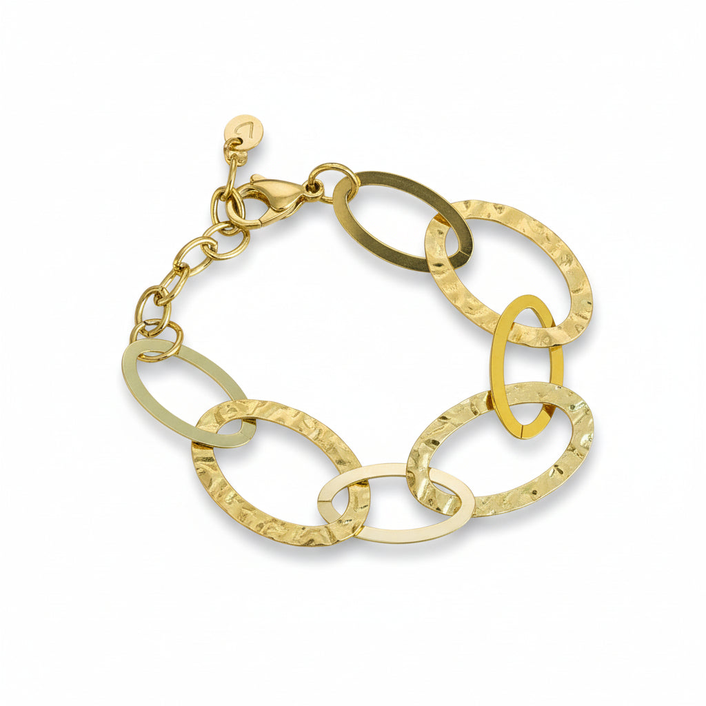 Linked Oval Bracelet Gold Stainless Steel - Shopthatapp.ca