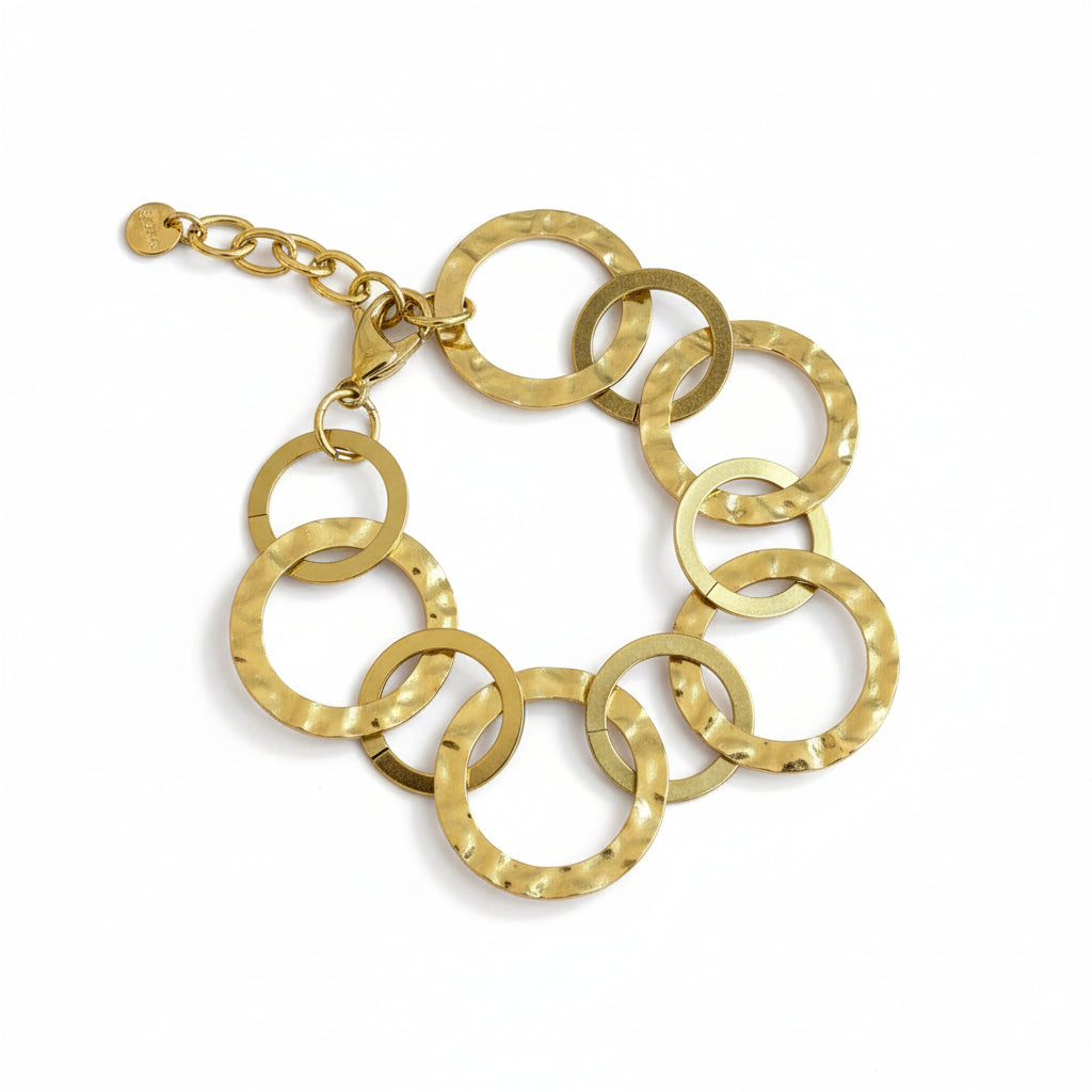 Linked Circle Bracelet - Gold Stainless Steel - Shopthatapp.ca