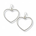Simple Silver Heart Earrings - Open Heart Design in Silver Plate - Shopthatapp.ca