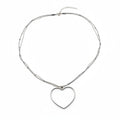 Simple Open Heart Necklace In Silver Plate - Shopthatapp.ca