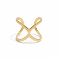 Open X Ring Gold Stainless Steel - Stylish and Durable Jewelry - Shopthatapp.ca