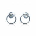 Open Circle Silver Earrings - Elegant Plate Studs for Every Occasion - Shopthatapp.ca