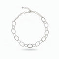 Linked Oval Necklace - Grey Stainless Steel - Shopthatapp.ca