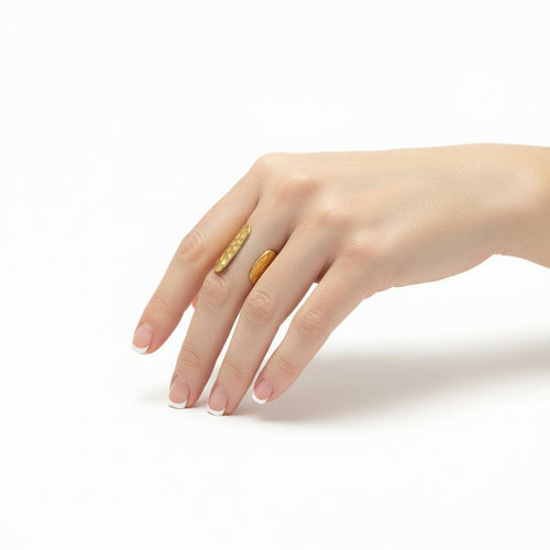 Beaten Cuff Ring - Gold Stainless Steel - Shopthatapp.ca