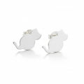Cat Silver Plate Stud Earrings - Stylish Cat Stud Earrings for Cat Lovers - Shopthatapp.ca